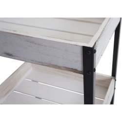 Serveringsvogn p hjul - barvogn og rullebord med hndtag - hvid