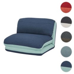 L�nestolsseng - sovestol og g�steseng - lysebl�/m�rkebl� sovestol 75x217