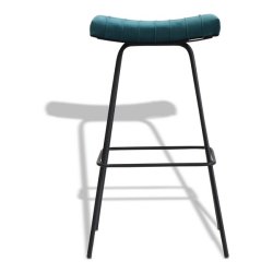 Barstol - blgrn velour barstol - Ekko B2 model fra OBUZI