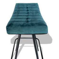Barstol - blgrn velour barstol - Ekko B2 model fra OBUZI