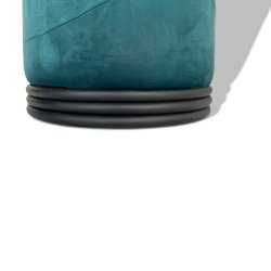 Puf - blgrn velour Ekko puf E5 model - Ekko puf fra OBUZI