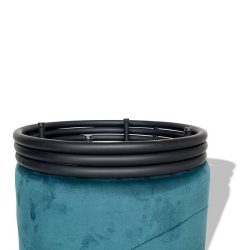 Puf - blgrn velour Ekko puf E5 model - Ekko puf fra OBUZI