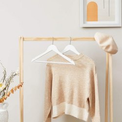 Tjbjler i tr med buksestang - 50 stk hvide bjler til tj