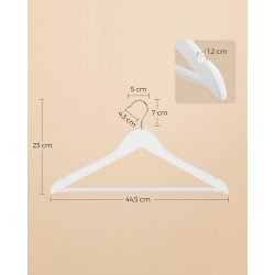 Tjbjler med buksestang - 10 stk hvide trbjler til tj