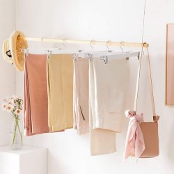 Buksebjler i tr - justerbare 8-pak bukseklemme bjler - 34 cm