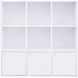 Bogreol - fritstende rumdeler i tr - hvid 98 x 30 x 98