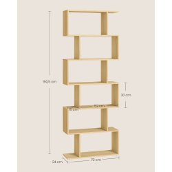 Reol - bogreol, gulvreol og rumdeler - brun 190 x 24 x 70