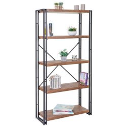 Bogreol - reol med 5 hylder 165 x 80 x 30 med 3D mrk egetr struktur