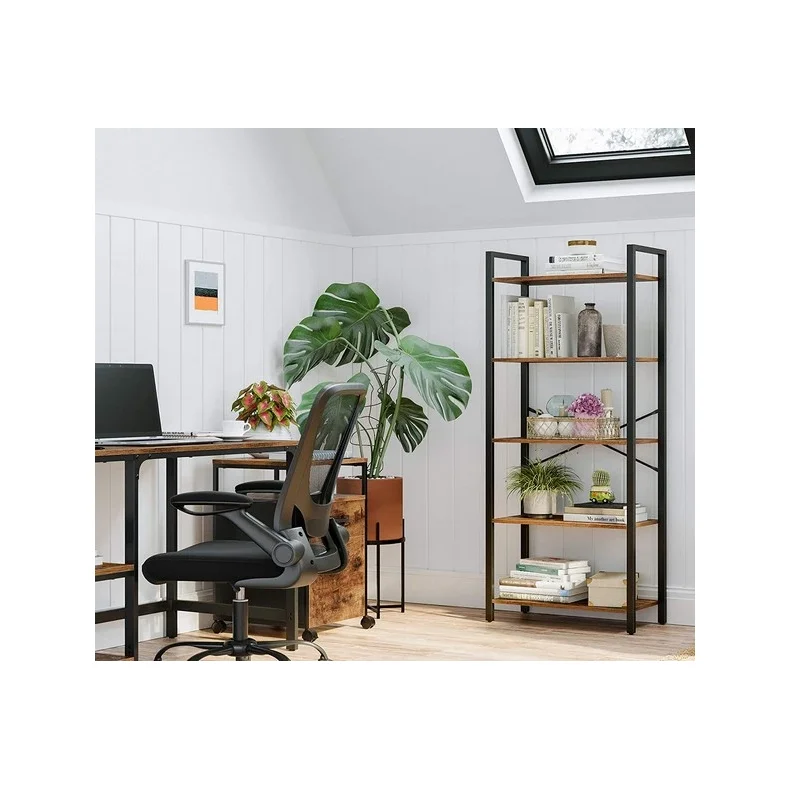 Reol - stuereol i industrielt design - rustik brun 153 x 66 x 30