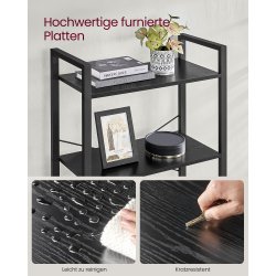 Reol - stuereol i industrielt design - sort 186 x 66 x 30