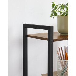 Bogreol - reol i industrielt design - rustik brun 107x40x24