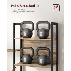 Reol - stor stuereol i industrielt design - brun 158x24x166