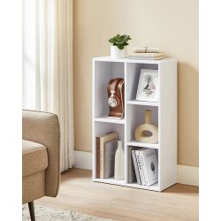 Bogreol - reol i industrielt design - hvid 50x24x80