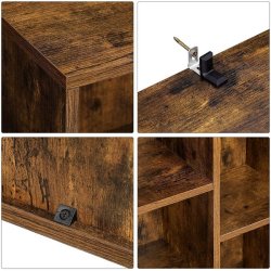 Bogreol - reol i industrielt design - rustik brun 50x24x80