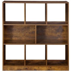 Reol - rumdeler - fritstende bogreol - rustik brun 100 x 97,5