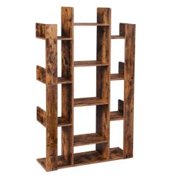 Reol - bogreol i industrielt design - rustik brun 140 x 86 x 25