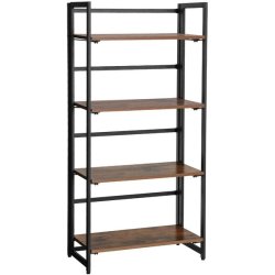 Reol - sammenfoldelig sammenklappelig bogreol - rustik brun