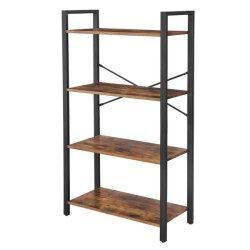 Bogreol - reol i industrielt design - rustik brun 120 x 66 x 30