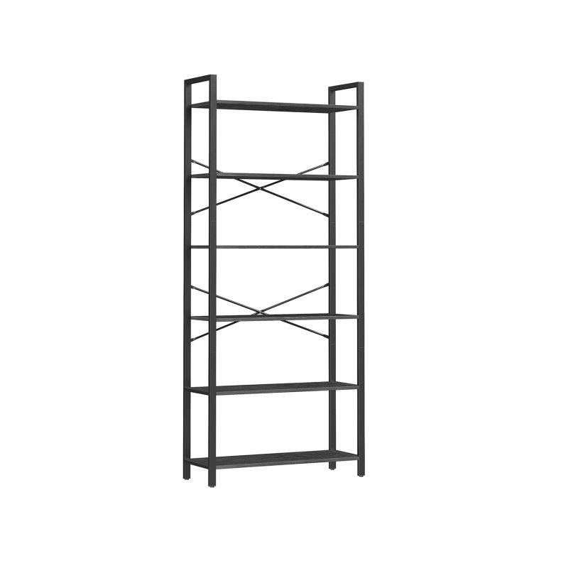 Reol - stuereol i industrielt design - sort 186 x 80 x 30