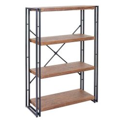 Bogreol - reol med 4 hylder 121 x 80 x 30 med 3D egetr struktur