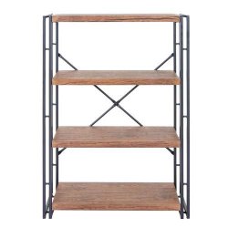 Bogreol - reol med 4 hylder 121 x 80 x 30 med 3D egetr struktur