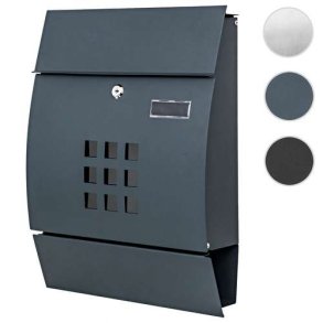 Postkasse med avisr�r - brevkasse med avisholder - antracit