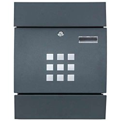 Postkasse med avisr�r - brevkasse med avisholder - antracit