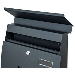 Postkasse med avisr�r - brevkasse med avisholder - antracit