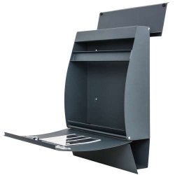 Postkasse med avisr�r - brevkasse med avisholder - antracit