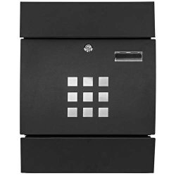 Postkasse med avisr�r - brevkasse med avisholder - sort