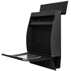 Postkasse med avisr�r - brevkasse med avisholder - sort