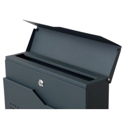 Postkasse med avisr�r - brevkasse med avisholder - antracit