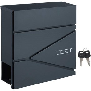 Brevkasse med avisr�r - v�gh�ngt postkasse - antracit brevkasse