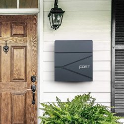 Brevkasse med avisr�r - v�gh�ngt postkasse - antracit brevkasse