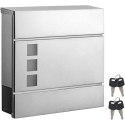 Brevkasse med avisr�r - v�gh�ngt postkasse - rustfrit st�l