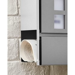 Brevkasse med avisr�r - v�gh�ngt postkasse - rustfrit st�l