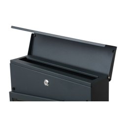 Postkasse med avisr�r - brevkasse med avisholder - antracit