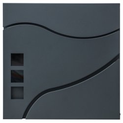 Postkasse med avisr�r - sort antracit brevkasse med avisholder