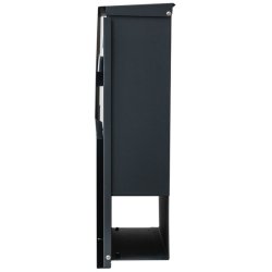 Postkasse med avisr�r - sort antracit brevkasse med avisholder