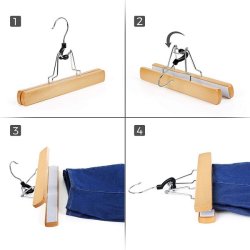 Buksebjler i tr - 12 stk bukseklemme bjler med filt - 25 cm