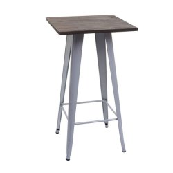 Cafebord med bordplade i tr - fransk bistro bord - 107x60x60cm ~ grt