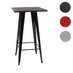 Cafebord med bordplade i tr - fransk bistro bord - 107x60x60cm ~ sort