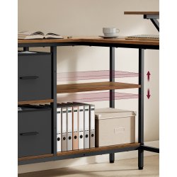 Hj�rneskrivebord med sk�rmstativ - rustik brun 105x135