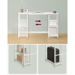 Skrivebord med 2 hylder - computerbord - hvid 120 x 60 x 75
