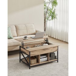 Sofabord med indbygget computerbord og skrivebord - brun