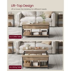 Sofabord med indbygget computerbord og skrivebord - brun