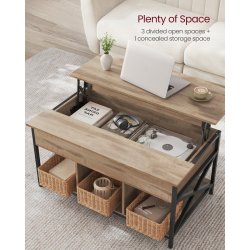 Sofabord med indbygget computerbord og skrivebord - brun