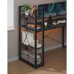 Skrivebord med reol - computerbord - sort 137,2 x 60 x 118,7