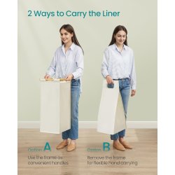 Vasketjskurve med 3 rum - 3 vasketjsposer - creme hvid