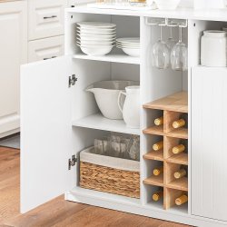 Kkken med opbevaring, barbord med hylder, hvid 105x60x105